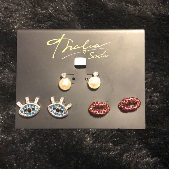NWT Thalia sodi lips  triple set earrings - Picture 1 of 3